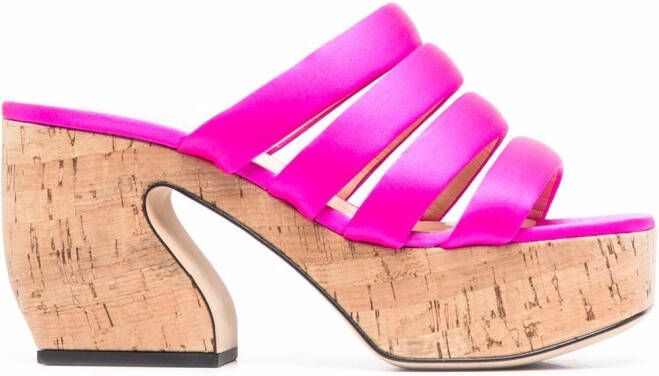 Si Rossi cork platform open-toe sandals Pink