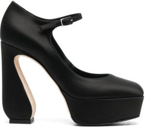 Si Rossi sculpted-heel Mary Jane pumps Black
