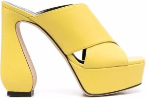 Si Rossi sculpted-heel mules Yellow