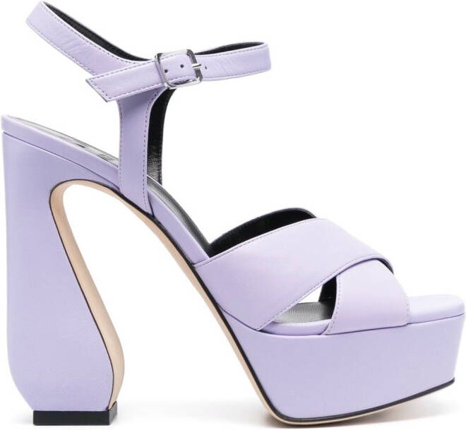 Si Rossi sculpted-heel sandals Purple