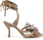 Silvia Tcherassi Tita floral-appliqué leather sandals Grey - Thumbnail 1