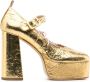Simone Rocha Heart Toe 120mm leather pumps Gold - Thumbnail 1