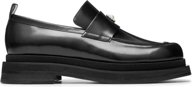 Simone Rocha Heart-toe leather loafers Black