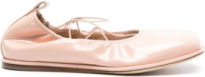 Simone Rocha heart-toe patent leather ballerina shoes Pink