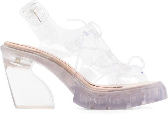 Simone Rocha lace-up slingback sandals White