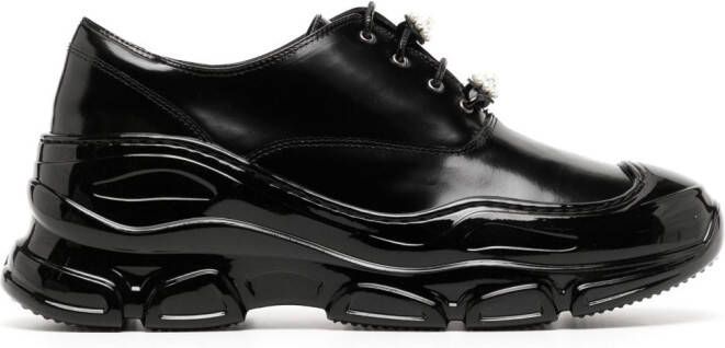 Simone Rocha Low Trek leather oxford shoes Black