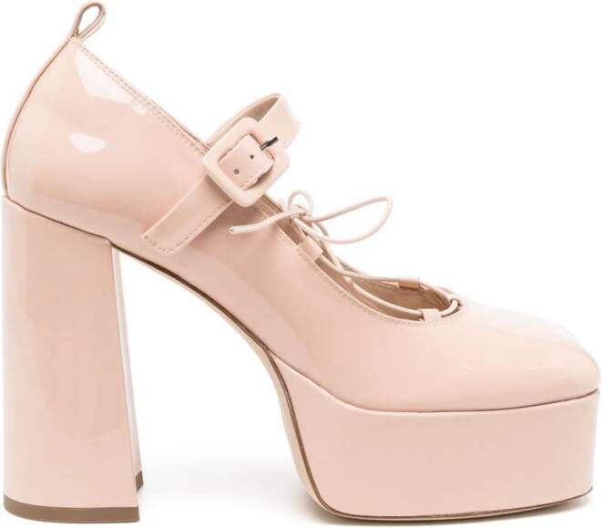 Simone Rocha patent-leather platform pumps Pink