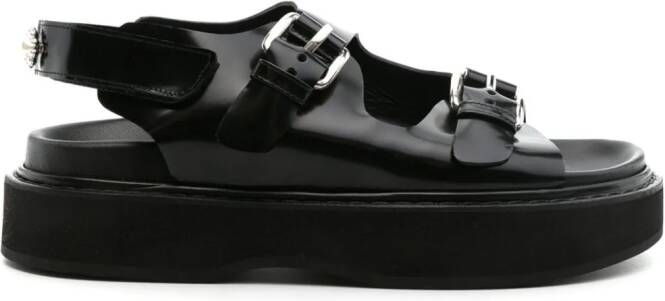 Simone Rocha peral-detail leather flatform sandals Black