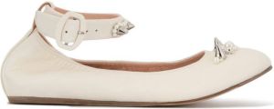 Simone Rocha stud-embellished buckled ballerina shoes White