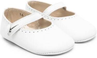 Simonetta perforated leather ballerina shoes White