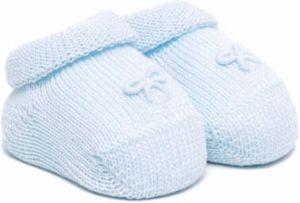 Siola bow-detail knitted slippers Blue