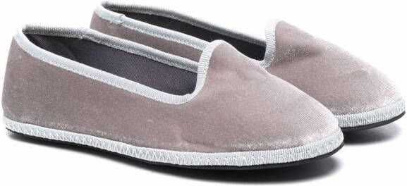 Siola slip-on velvet-effect loafers Grey