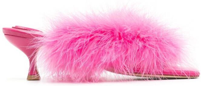 Sleeper feathered slip-on sandals Pink