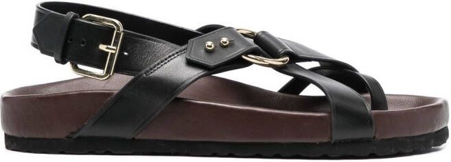 Soeur Mexico leather sandals Black