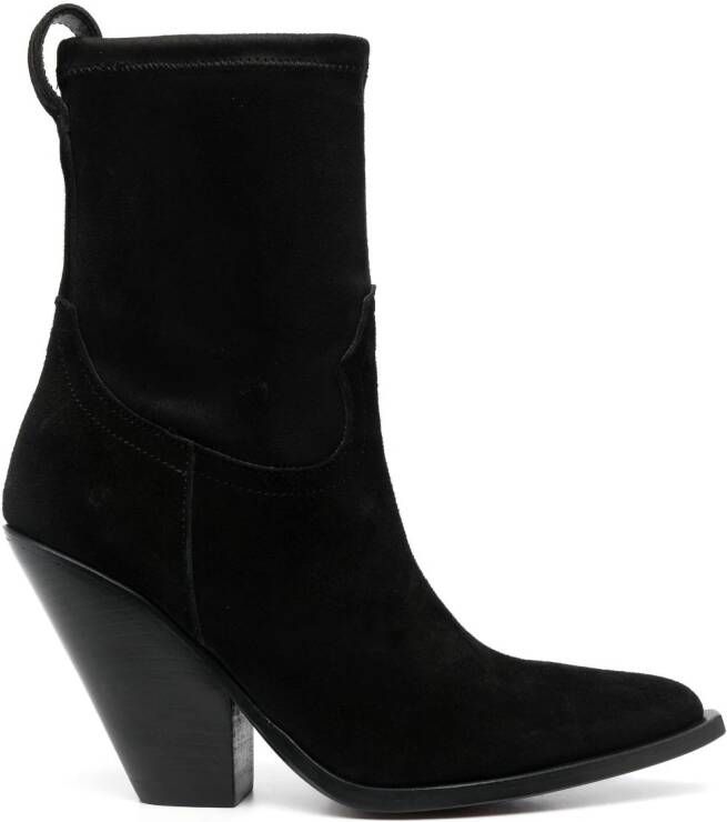 Sonora 100mm pointed-toe suede boots Black