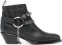 Sonora 50mm chain-embellished leather boots Black - Thumbnail 1