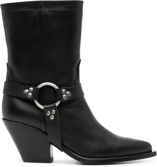 Sonora 70mm leather boots Black
