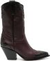 Sonora 80mm stacked-heel western leather boots Brown - Thumbnail 1