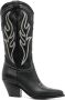 Sonora decorative-stitching leather boots Black - Thumbnail 1