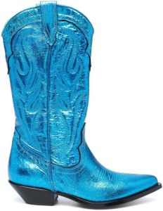 Sonora embossed-detail mid-calf boots Blue