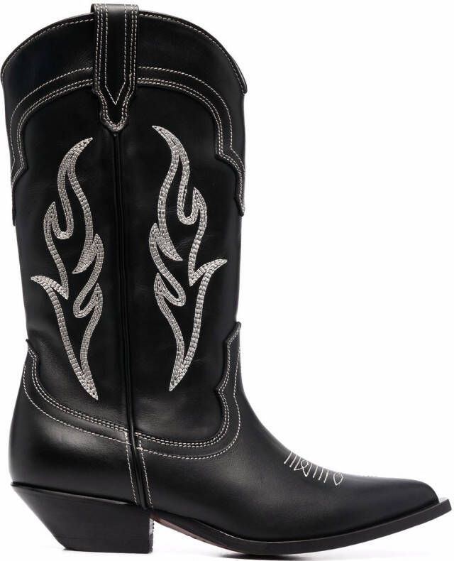 Sonora embroidered-design cowboy boots Black