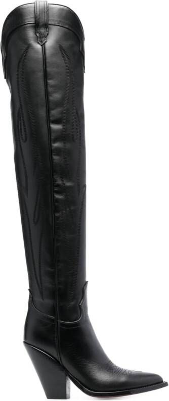 Sonora Hermosa 90mm decorative-stitching boots Black