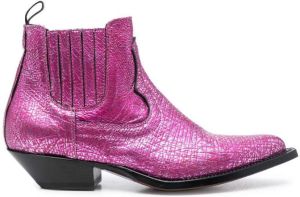 Sonora metallic leather ankle boots Pink