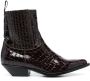 Sonora patent crocodile-embossed boots Black - Thumbnail 1