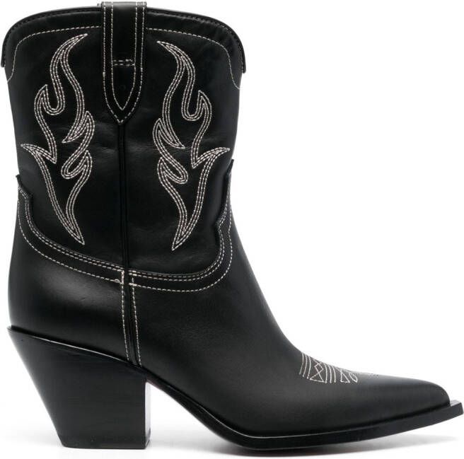 Sonora Perla leather ankle boots Black