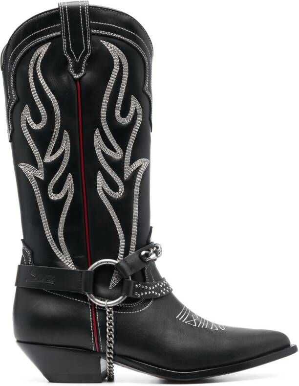 Sonora Santa Fe 50mm leather boots Black