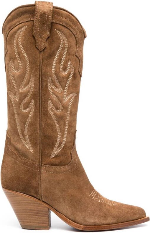 Sonora Santa Fe cowboy leather boots Brown