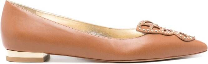 Sophia Webster Butterfly leather ballerina shoes Brown