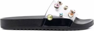 Sophia Webster crystal-embellished slides Black