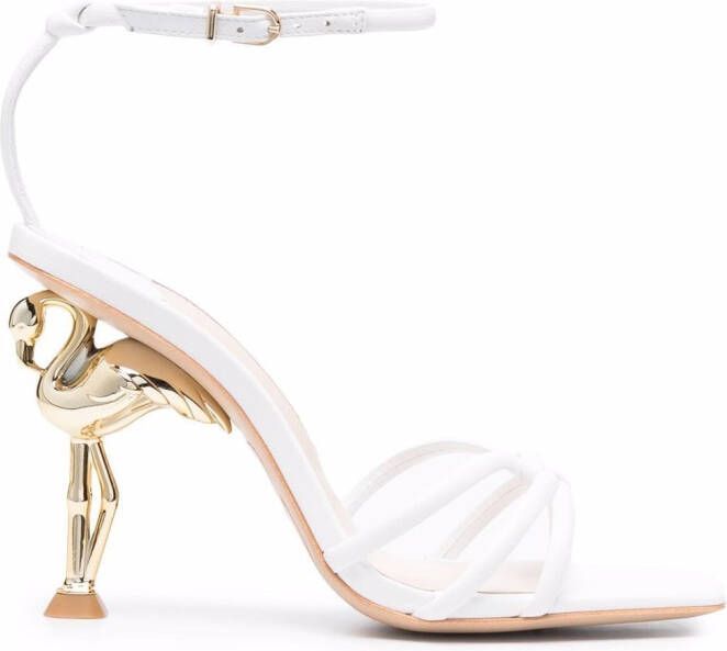 Sophia Webster Flamingo leather sandals White