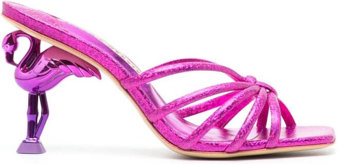 Sophia Webster Flo Flamingo 95 leather sandals Pink