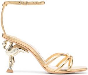 Sophia Webster Flo flamingo leather sandals Gold