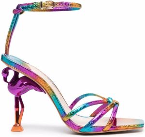 Sophia Webster Flo flamingo rainbow sandals Pink