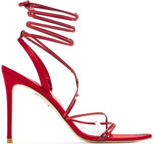 Sophia Webster metallic satin sandals Red