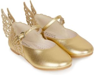 Sophia Webster Mini butterfly-appliqué ballerinas Gold