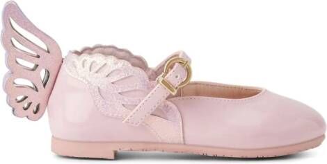 Sophia Webster Mini butterfly-appliqué leather ballerinas Pink