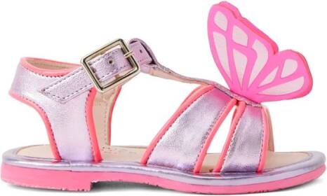 Sophia Webster Mini butterfly-appliqué leather sandals Pink