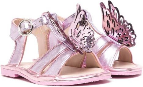 Sophia Webster Mini butterfly-detail flat sandals Pink