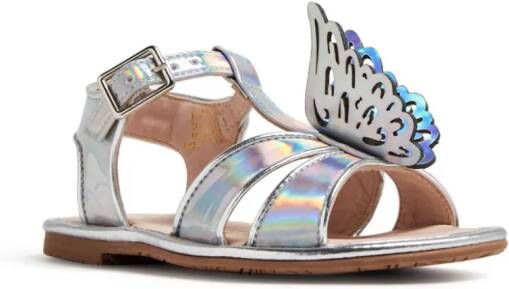 Sophia Webster Mini butterfly-detail flat sandals Silver