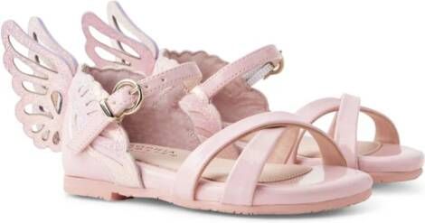 Sophia Webster Mini butterfly-detail leather sandals Pink