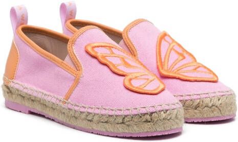 Sophia Webster Mini butterfly-patch flat espadrilles Pink