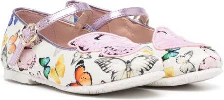 Sophia Webster Mini butterfly-print ballerina shoes Pink