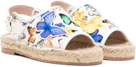 Sophia Webster Mini butterfly-print open-toe sandals White