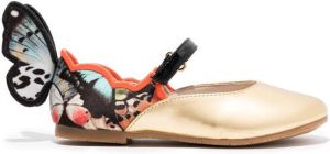 Sophia Webster Mini Chiara butterfly-detail ballerina shoes Gold