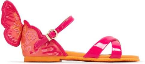 Sophia Webster Mini Chiara wing-appliqué leather sandals Pink