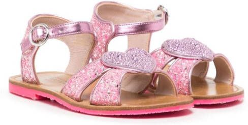 Sophia Webster Mini crystal-embellished leather sandals Pink